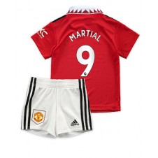 Manchester United Anthony Martial #9 Hemmaställ Barn 2022-23 Korta ärmar (+ Korta byxor)
